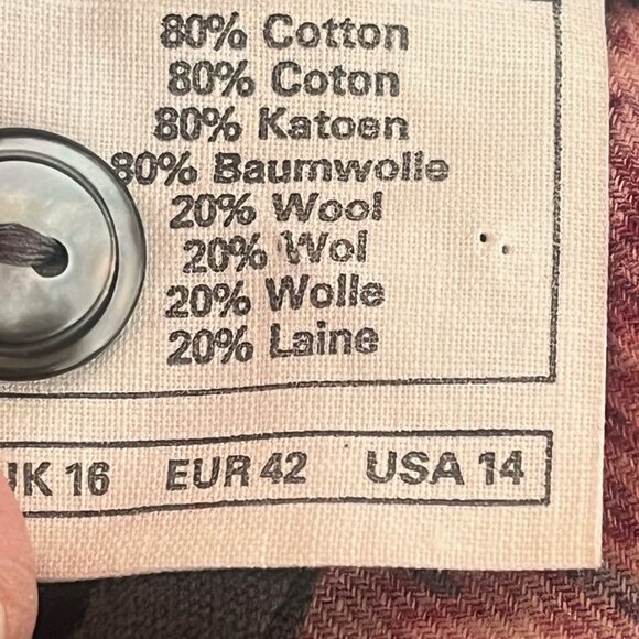 Vintage LAURA ASHLEY Long Floral Cotton/Wool Prairie Dress Size 14 Made in GB - Picture 9 of 10